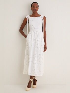 Saylor NWT White April Midi Dress Size Large Romantic Midi in Crisp White Lined